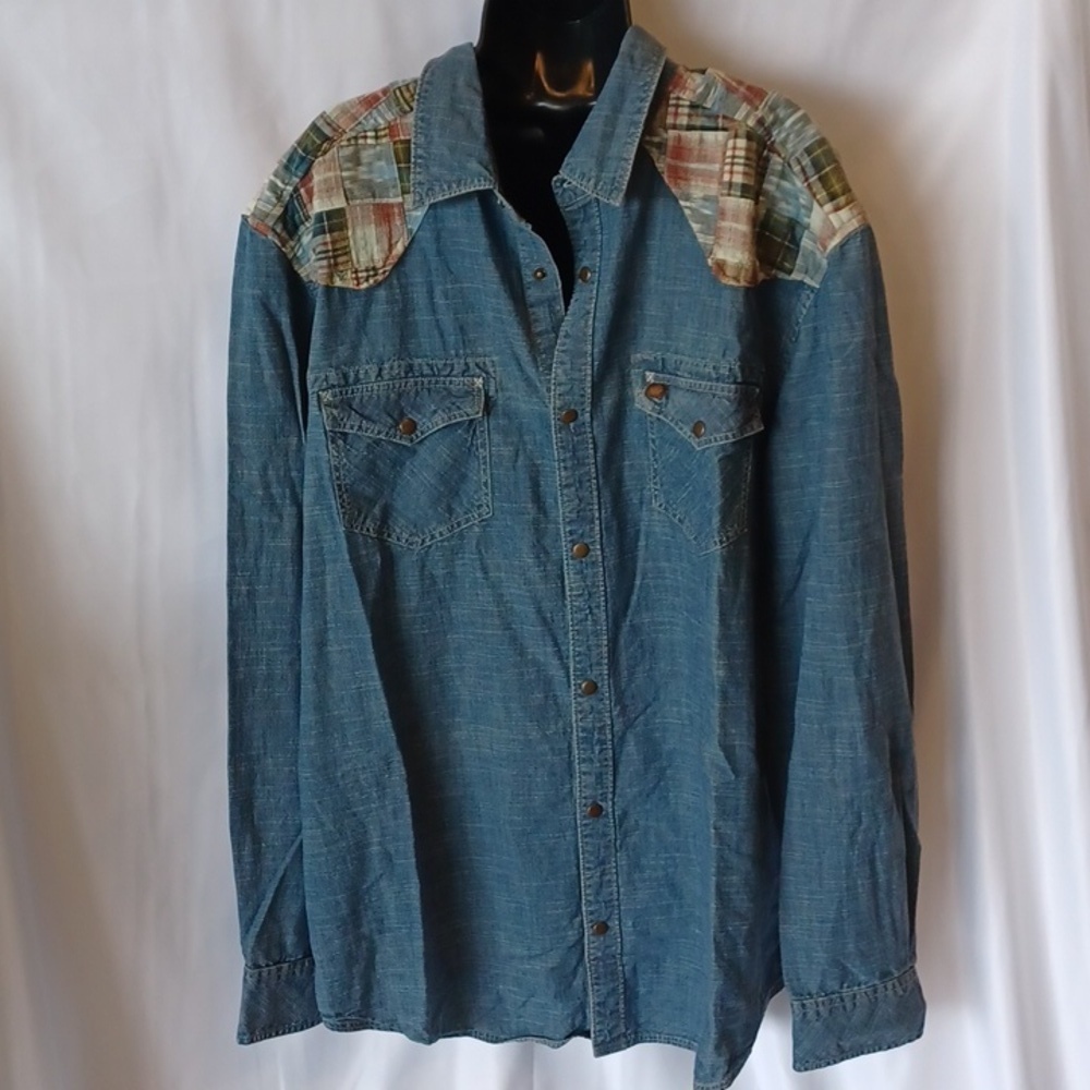 Vintage Territory Ahead MENS shirt, Western Style, snap closure, Size XXL